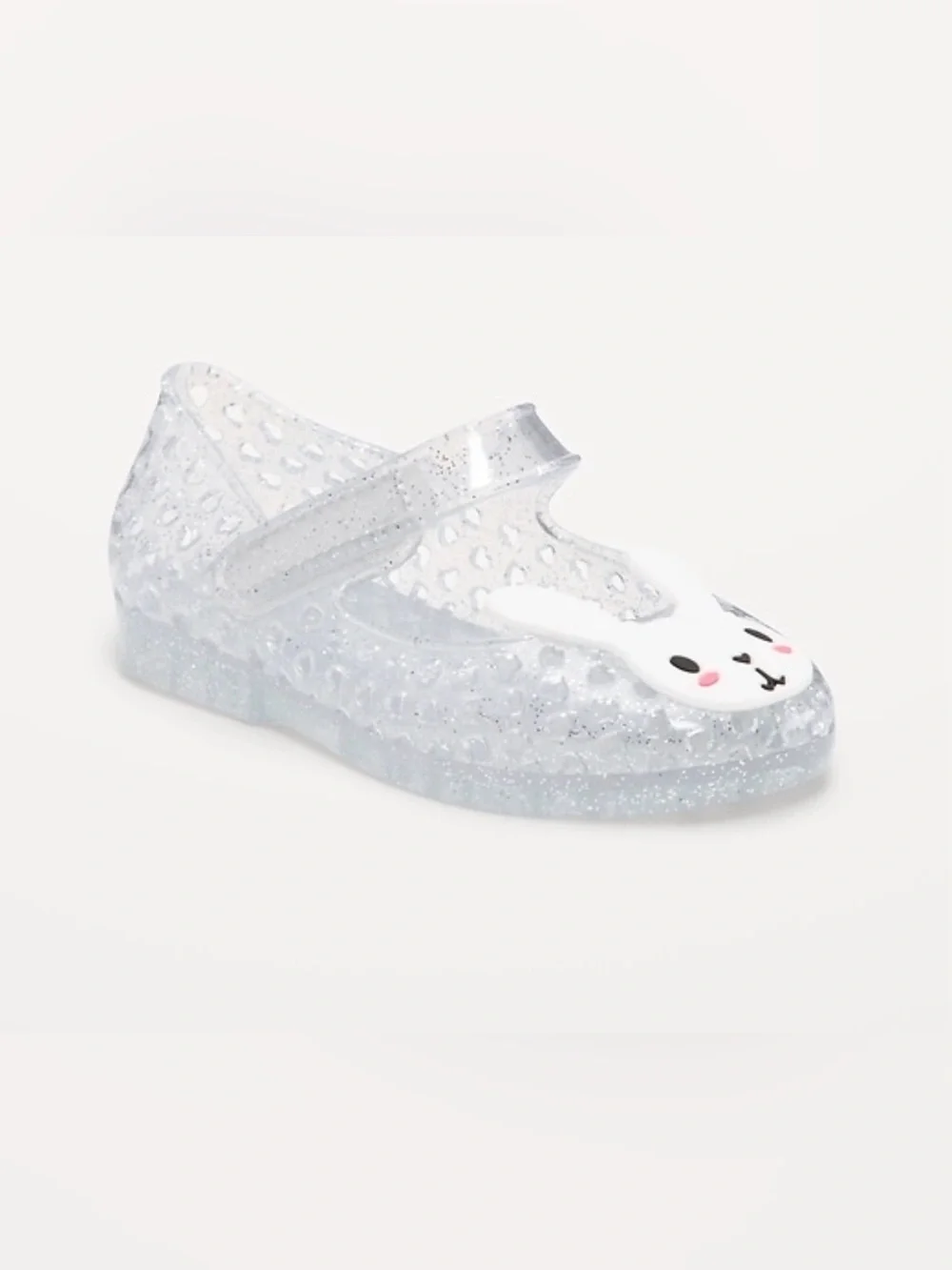 NEW…Girls Clear Jelly Mary Jane Shoes with Bunny Accent